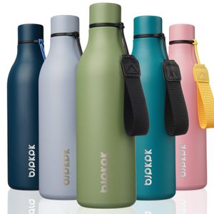 BJPKPK Botellas de agua aisladas, botella de agua de metal de acero inoxidable de 18 onzas con