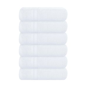 BOUTIQUO Juego de toallas de 8 piezas 100% algodón hilado en anillo, 2 toallas de baño de 27 x 54, 2