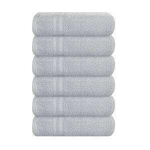 BOUTIQUO Juego de toallas de 8 piezas 100% algodón hilado en anillo, 2 toallas de baño de 27 x 54, 2