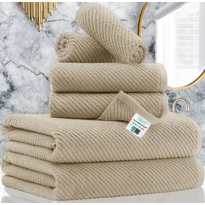 Juego de 6 toallas de baño, juego de regalo de lujo, 2 toallas de baño de 30 x 56 pulgadas, 2