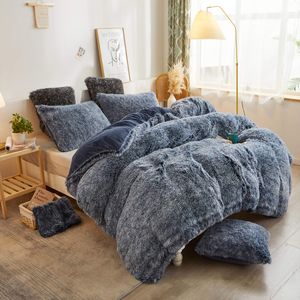 XeGe Acogedora funda de edredón de felpa, lujosa funda de edredón suave y esponjosa de color liso, 1
