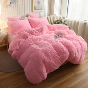 XeGe Acogedora funda de edredón de felpa, lujosa funda de edredón suave y esponjosa de color liso, 1
