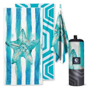 VENTURE 4TH Toalla de playa de microfibra: secado rápido, compacta, sin arena, absorbente, a prueba