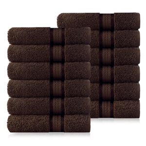 Juego de de toallas supersuaves de algodón de 21 oz, con banda de rayón, cuidado fácil con lavado a