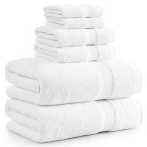 LANE LINEN Juego de toallas de baño para baño, 100% algodón, 6 piezas, absorbentes, secado rápido, 2