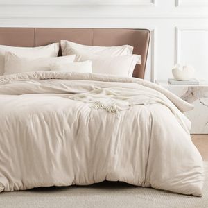 Bedsure Funda de edredón gris tamaño King – Funda de edredón supersuave teñida catiónica para niños