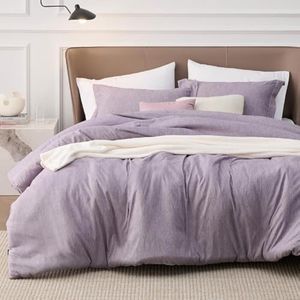 Bedsure Funda de edredón gris tamaño King – Funda de edredón supersuave teñida catiónica para niños