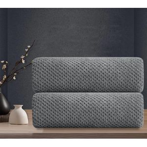 Juego de 4 toallas de baño color gris, toallas de 35 x 70 pulgadas, microfibra ultra suave, toalla