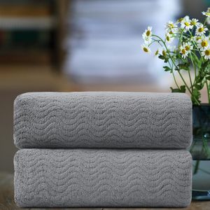 Juego de 4 toallas de baño ultrasuaves de microfibra texturizada, extra grandes, de 35 x 70