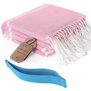 Genovega Juego de 4 toallas de playa turcas de algodón, extra grandes, de secado rápido, sin arena,