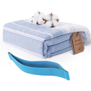 Genovega Juego de 4 toallas de playa turcas de algodón, extra grandes, de secado rápido, sin arena,