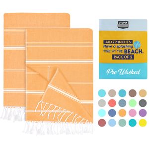 Utopia Towels Paquete de 2 toallas turcas de playa (40 x 72 pulgadas), de gran tamaño, 100% algodón,