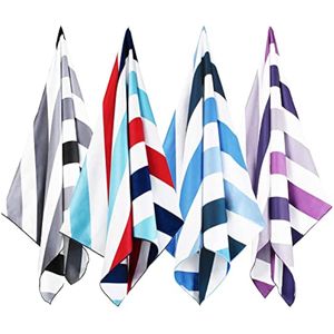 Whale Flotilla Paquete de 4 toallas de playa grandes de secado rápido (30 x 60 pulgadas), juego de