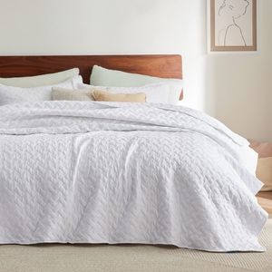 Bedsure - Juego de edredón de tejido liso tipo cesta RQ 90x96 US