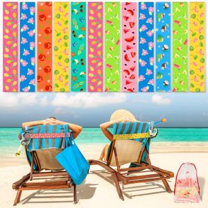 Paquete de 12 bandas de toalla para sillas de playa, clips de toalla para sillas de piscina con