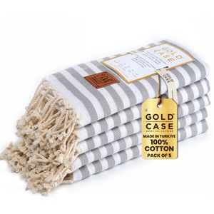 GOLD CASE - Juego de 5 toallas turcas de playa, vintage, de gran tamaño, 70 x 39 pulgadas., 100%