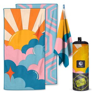VENTURE 4TH Toalla de playa de microfibra: secado rápido, compacta, sin arena, absorbente, a prueba