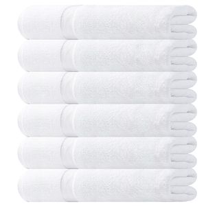 Wealuxe - Toallas de baño blancas de 24 x 50 pulgadas, juego de toallas de algodón para baño, hotel,