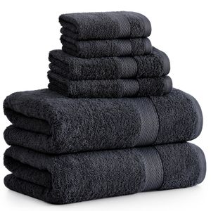 LANE LINEN Juego de toallas de baño para baño, 100% algodón, 6 piezas, absorbentes, secado rápido, 2