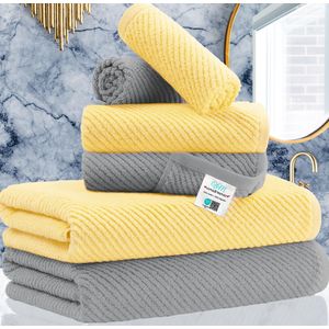 Juego de 6 toallas de baño, juego de regalo de lujo, 2 toallas de baño de 30 x 56 pulgadas, 2