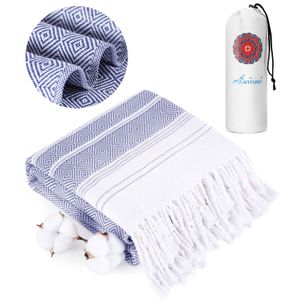 Paquete de 2 toallas de playa turcas de algodón de secado rápido, sin arena, suaves, absorbentes,