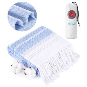 Paquete de 2 toallas de playa turcas de algodón de secado rápido, sin arena, suaves, absorbentes,