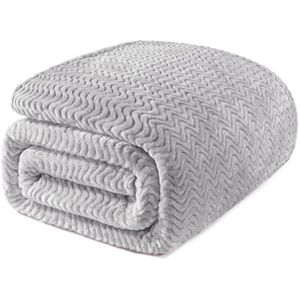 Exclusiva Mezcla - Manta de franela grande de 50 x 70 in, tejido jacquard con diseño de ondas,