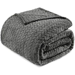 Exclusivo Mezcla - Manta de franela grande de 50 x 70 pulgadas, tejido jacquard con diseño de hojas,