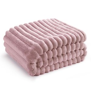 Bedsure Manta de forro polar blanco tamaño individual para sofá, mantas súper suaves y acogedoras