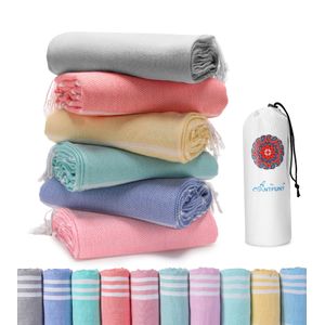 Paquete de 2 toallas de playa turcas de algodón de secado rápido, sin arena, suaves, absorbentes,