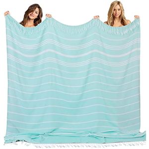 Genovega Juego de 4 toallas de playa turcas de algodón, extra grandes, de secado rápido, sin arena,