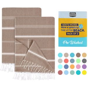 Utopia Towels Paquete de 2 toallas turcas de playa (40 x 72 pulgadas), de gran tamaño, 100% algodón,