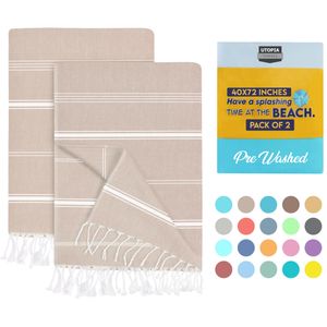 Utopia Towels Paquete de 2 toallas turcas de playa (40 x 72 pulgadas), de gran tamaño, 100% algodón,