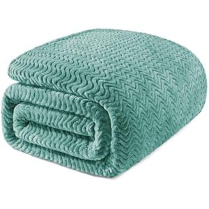 Exclusiva Mezcla - Manta de franela grande de 50 x 70 in, tejido jacquard con diseño de ondas,