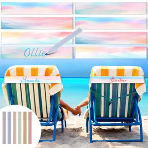 Paquete de 8 bandas de toalla para sillas de playa, clips de crucero para piscina, sala de estar,