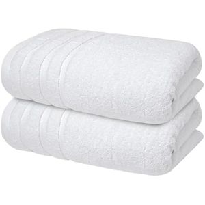 Infinitee Xclusvies - Toallas de baño blancas de alta calidad, 700 GSM, 100% algodón, 27 x 54