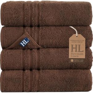 Hammam Linen - Juego de 4 toallas de baño, de 27 x 54 pulgadas, suaves y absorbentes, de primera