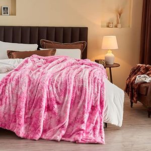 NEWCOSPLAY - Manta de piel sintética súper suave con respaldo de sherpa, manta decorativa cálida y