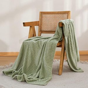 Simple&amp;Opulence - Manta de franela de forro polar de lujo para decoración del hogar (Verde