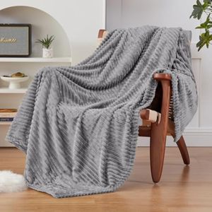 EXQ Home Manta de forro polar para sofá o cama, manta decorativa de imitación 3D de conchas de