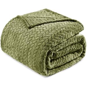 Exclusivo Mezcla - Manta de franela grande de 50 x 70 pulgadas, tejido jacquard con diseño de hojas,