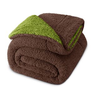 Exclusivo Mezcla Manta reversible de forro polar Sherpa para sofá, manta de felpa suave para cama y