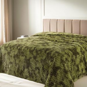 Hozy - Cobija de forro polar para cama de 330GSM, suave, tela cepillada, muy cálida, para el sofá