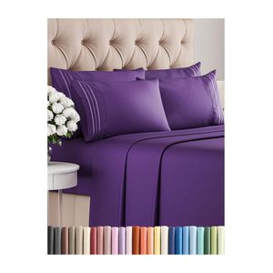 CGK Unlimited - Juego de sábanas para cama de matrimonio, sábanas blancas, sábana bajera, 4 fundas