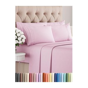 CGK Unlimited - Juego de sábanas para cama de matrimonio, sábanas blancas, sábana bajera, 4 fundas