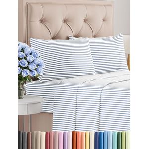 CGK Unlimited - Juego de sábanas para cama de matrimonio, sábanas blancas, sábana bajera, 4 fundas