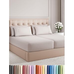 CGK Unlimited - Juego de sábanas para cama de matrimonio, sábanas blancas, sábana bajera, 4 fundas