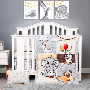 JISEN Juego de ropa de cama de 3 piezas para cuna, suave juego de ropa de cama para cuna de bebé,