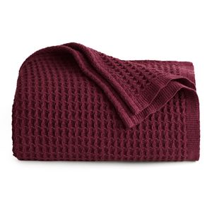 Bedsure - Mantas 100 % algodón tamaño Queen para cama, tejidas con punto gofre de 405 GSM,