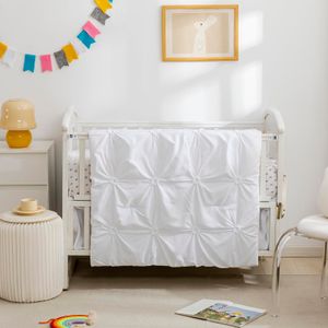 PINNKKU Juego de ropa de cama de cuna de 4 piezas para niñas, juego de ropa de cama de cuna para